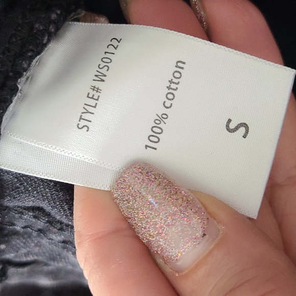 Shorts Size Small Black Denim Gray Red Embellished Upcycled Unique Handmade Fun - Picture 10 of 11